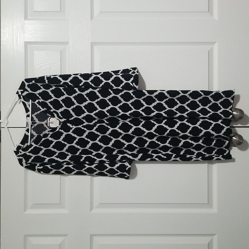 XL Black and White Mid-Length Dress (Mary Square Brand)